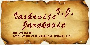 Vaskrsije Jaraković vizit kartica